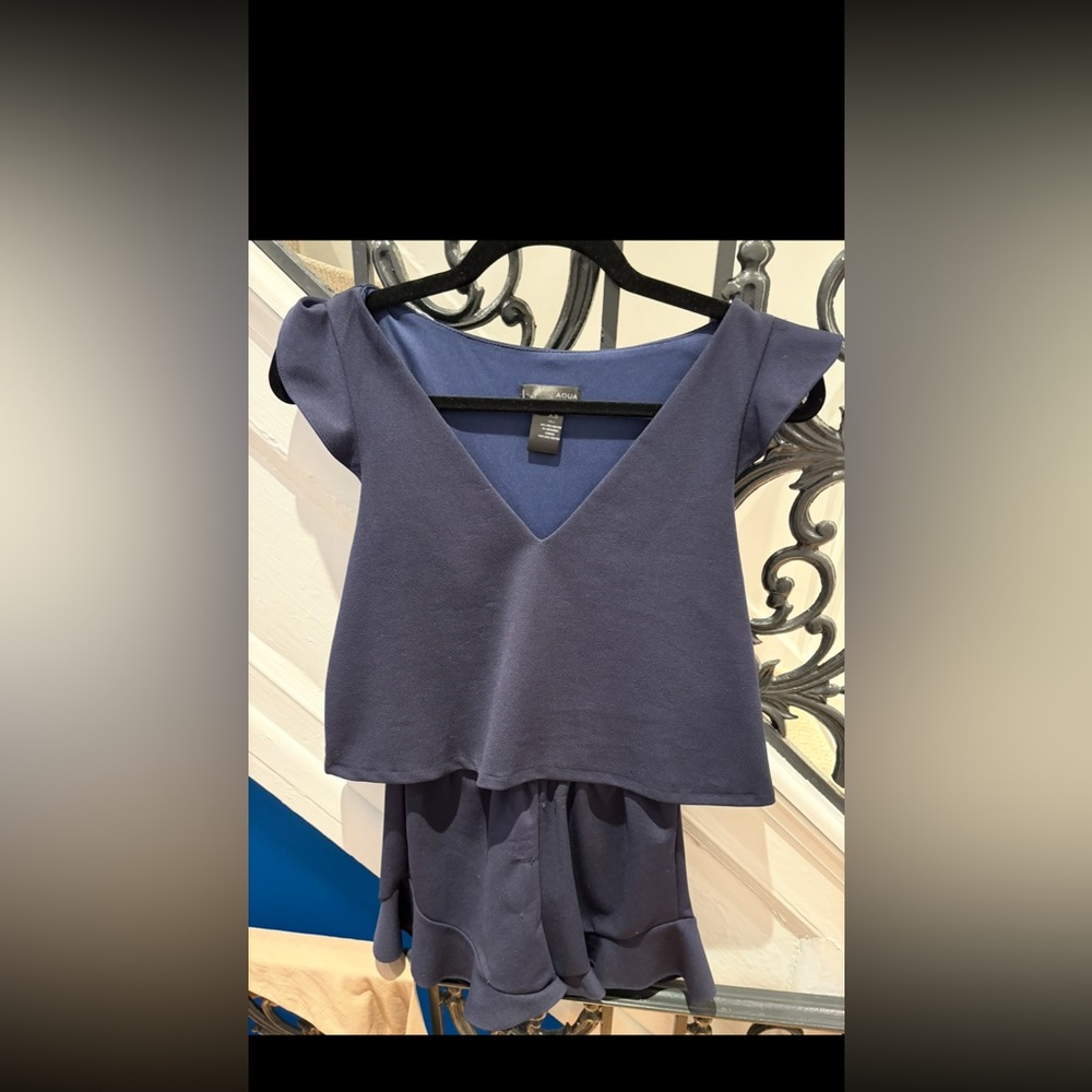 Poshmark petite XS blue shorts romper